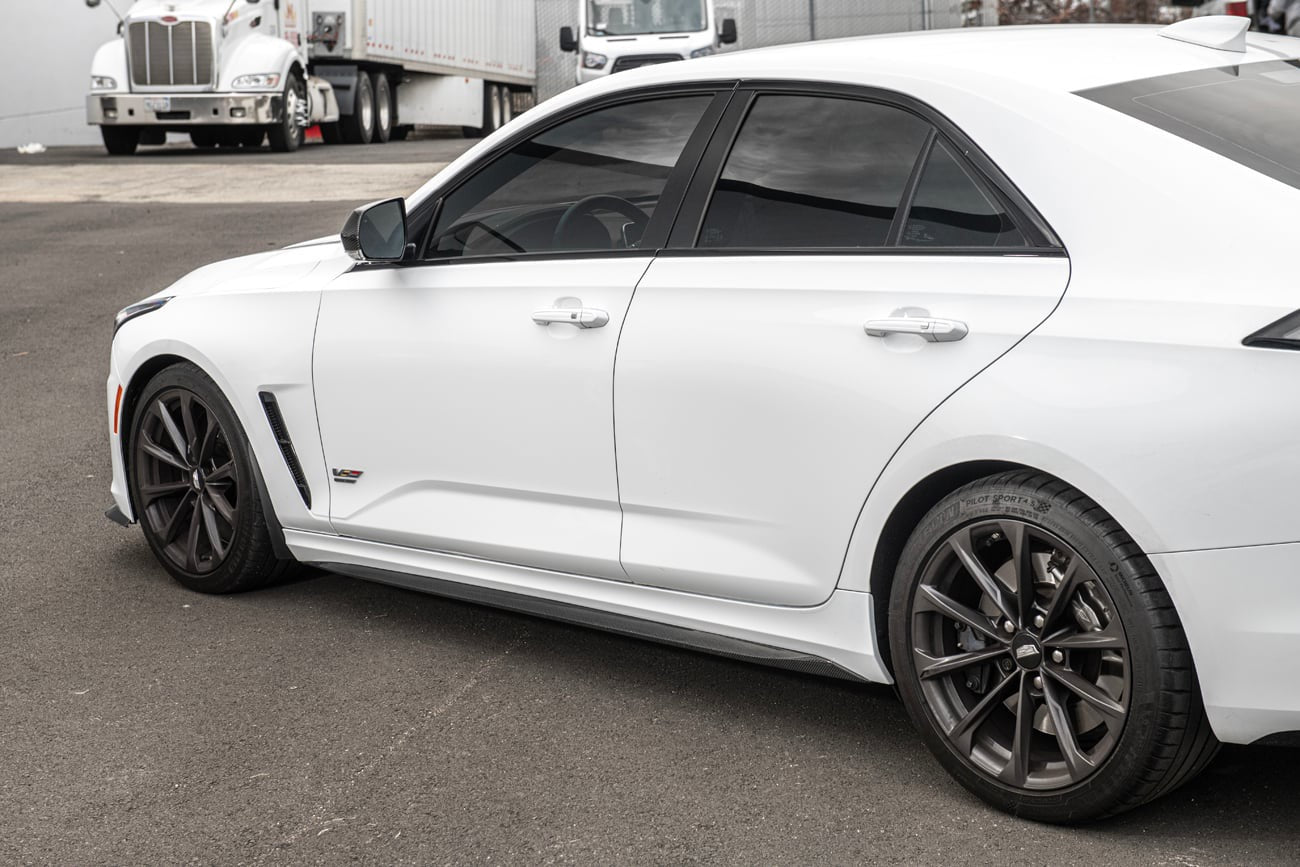 2020+ Cadillac CT4 / CT4-V / CT4-V Blackwing | Carbon Fiber Side Skirts Rocker Panels Ground Effects